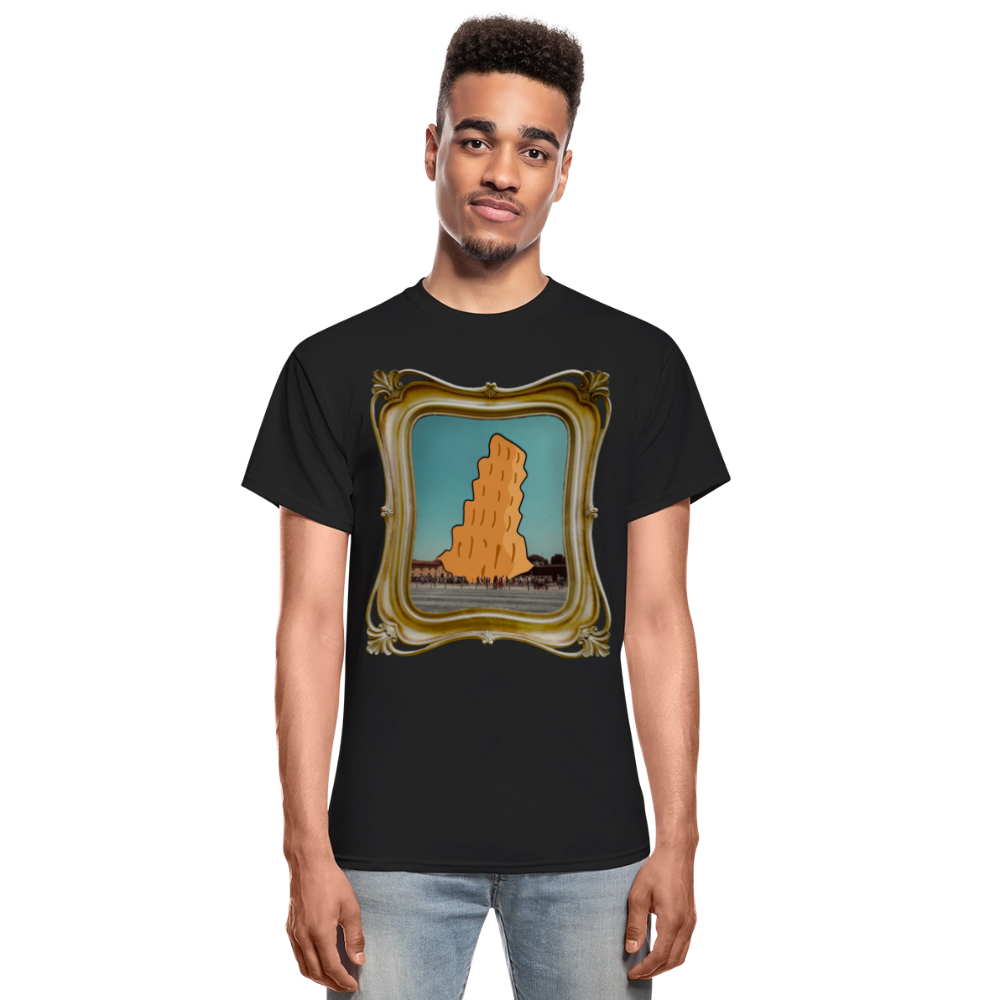 Leaning Tower of Cheeza FRONT PRINT - black
