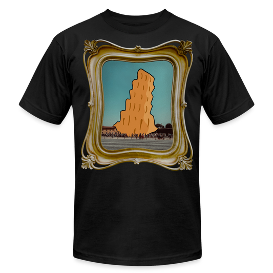 Leaning Tower of Cheeza FRONT PRINT - black
